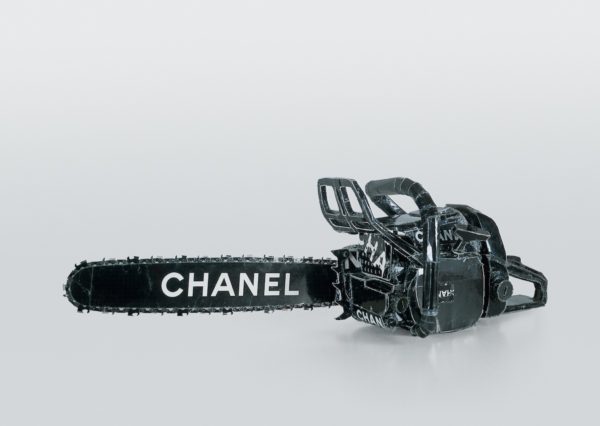 hanel Chain Saw 1996 cardboard, thermal adhesive 12 x 27 x 37 inches Included in the upcoming exhibition "Regarding Warhol: Sixty Artists, Fifty Years," Sept 18-Dec 31, 2012 at The Metropolitan Museum of Art.